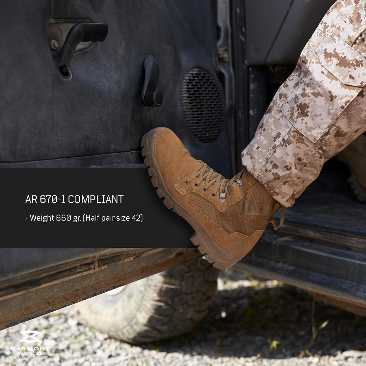 GARMONT TACTICAL T8 Bifida Military Combat Boots for Men & Women - AR670-1 Compliant Army Air Force Boots - Suede Leather Multi-Terrain Coyote Shoes (Size 8.5 Wide) - Perfect for Hiking, Field Training & Outdoor Adventures