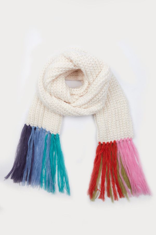 Rainbow Tassel Knitted Scarf - Soft Chunky Winter Wrap for Women & Teens - Perfect for Cold Weather, Fashion Accessories & Gift Giving