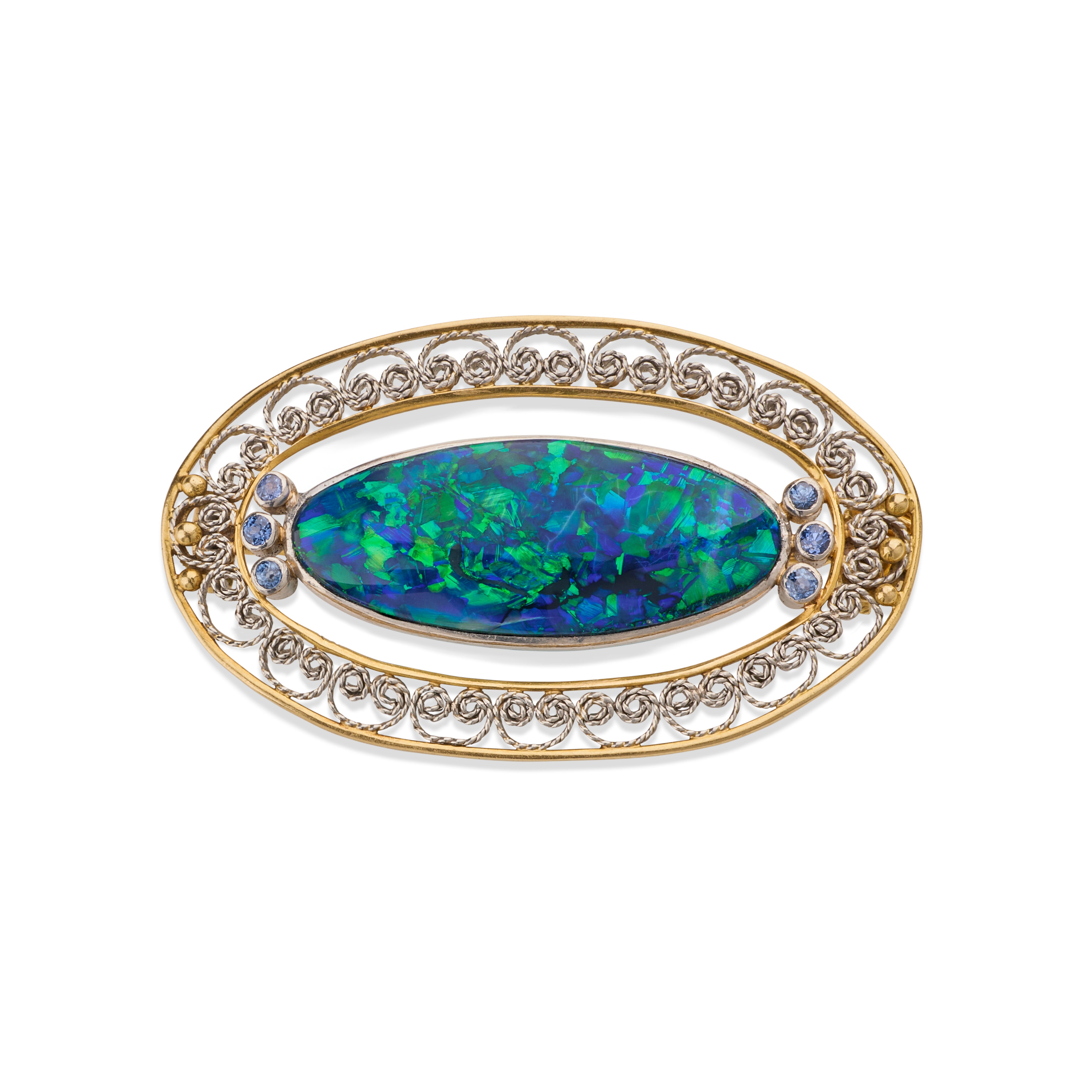 Louis Comfort Tiffany for Tiffany & Co. Black Opal Brooch - Vintage Jewelry for Women, Elegant Gift for Special Occasions, Perfect for Weddings & Evening Events
