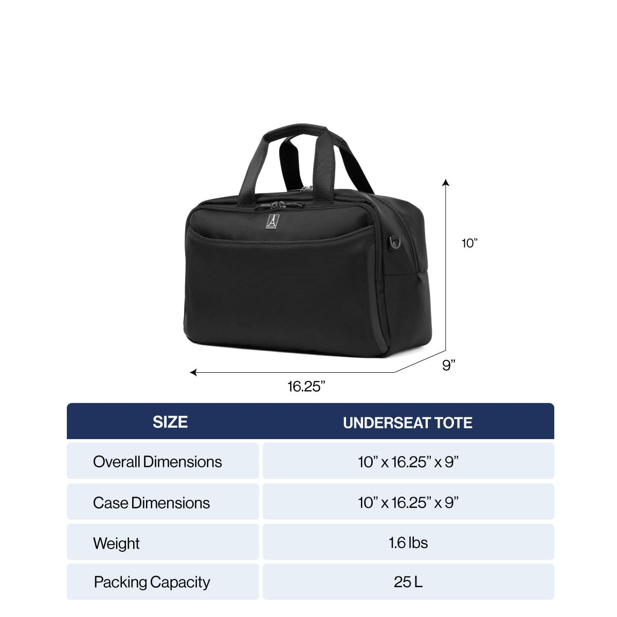 Travelpro Crew Classic Lightweight Softside Underseat Luggage & Travel Tote Bag for Men & Women - Black | Perfect Carry-On for Business Trips & Weekend Getaways