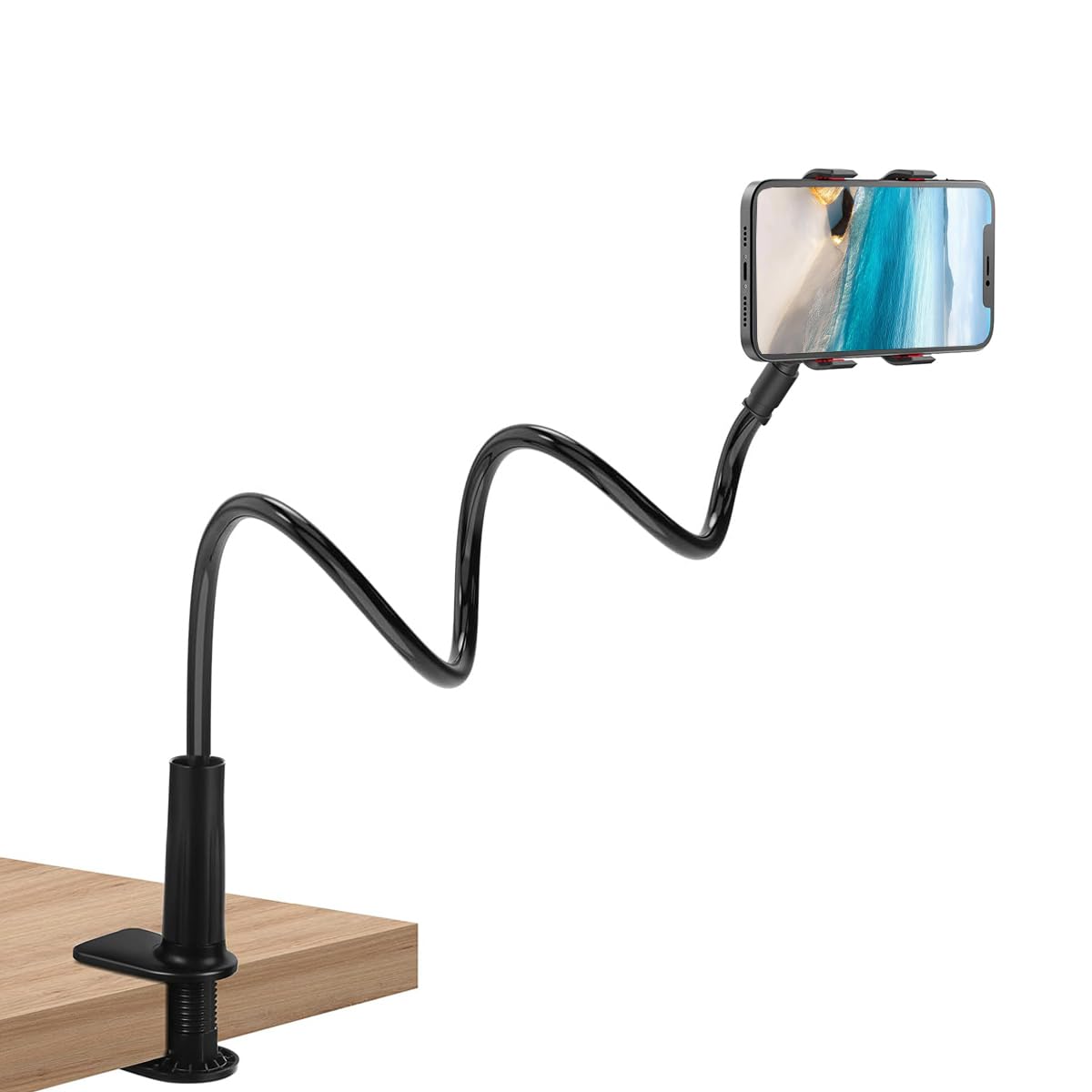 Selfdee Adjustable Gooseneck Phone Holder for Bed - 360° Flexible Phone Stand with Universal Clip Mount | Perfect for Bedside Headboard, Watching Videos & Hands-Free Calling (Style 1)