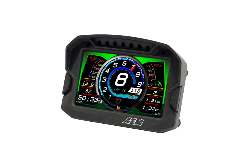 AEM CD-5 Carbon Fiber Digital Dash Display - High-Performance Racing Gauge for Cars, Motorcycles & Off-Road Vehicles - Track Speed, RPM & Engine Data