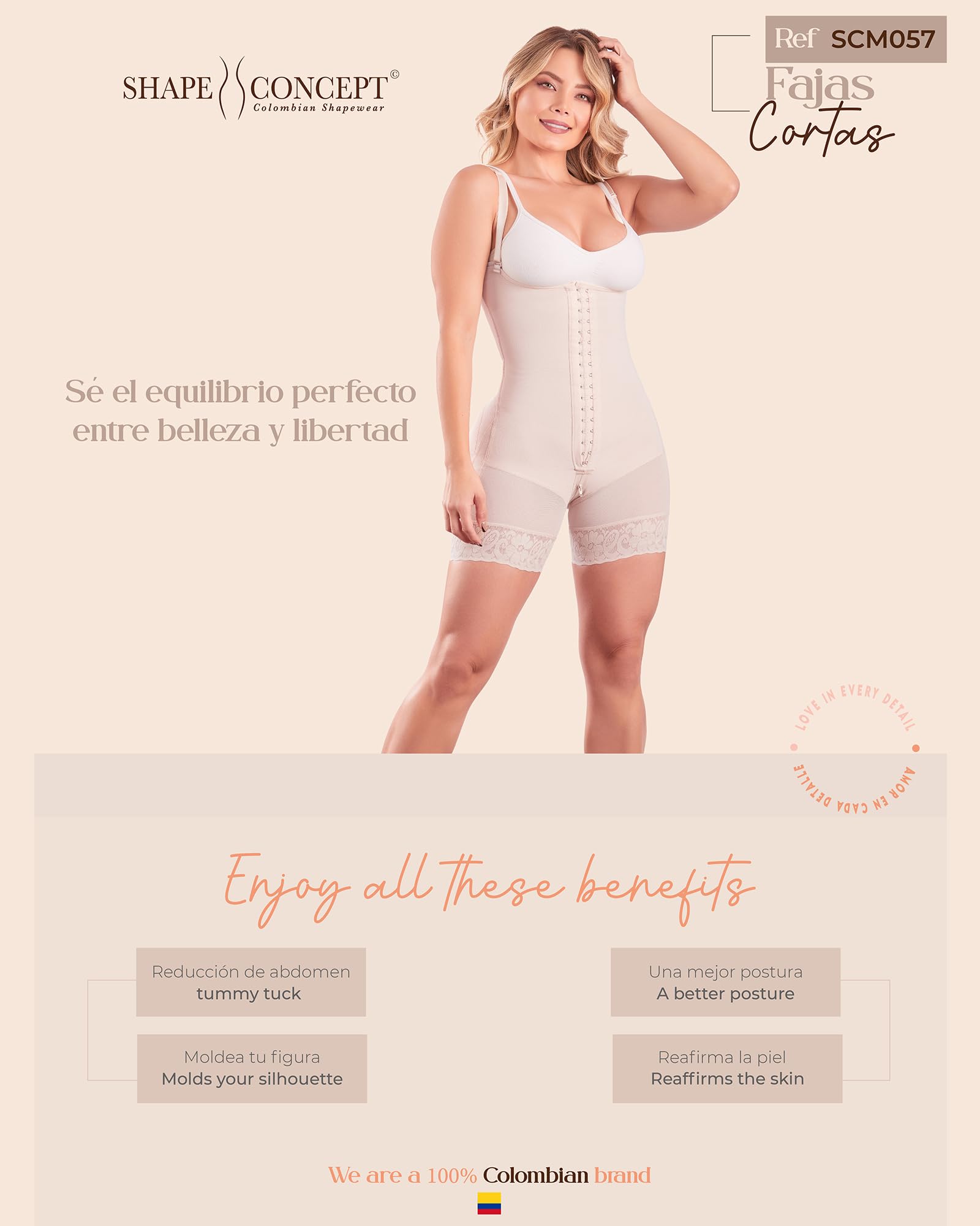 Shape Concept Colombian Shapewear - Post-Surgery Compression Garment for Tummy Tuck, Waist Trainer & Body Shaper - Perfect for Recovery After Liposuction, C-Section or BBL Surgery
