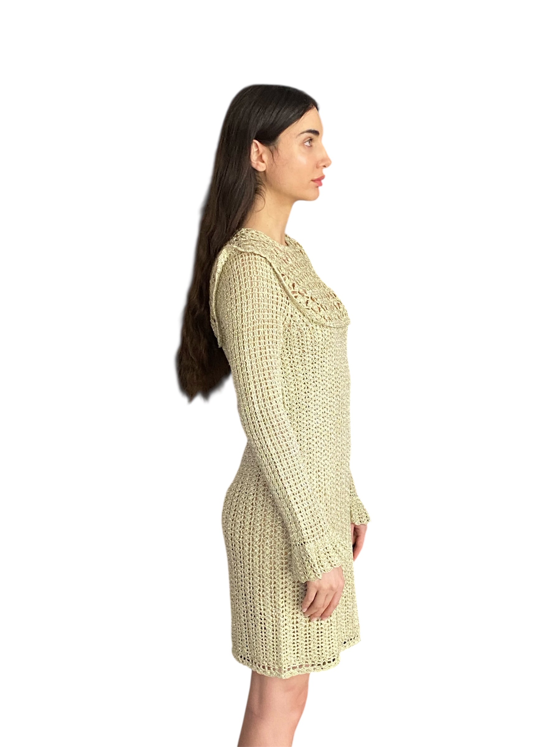 Doen Videya Crochet Knit Dress for Women - Elegant Boho Summer Maxi Dress with Floral Lace Trim - Perfect for Beach Vacations, Music Festivals and Date Nights