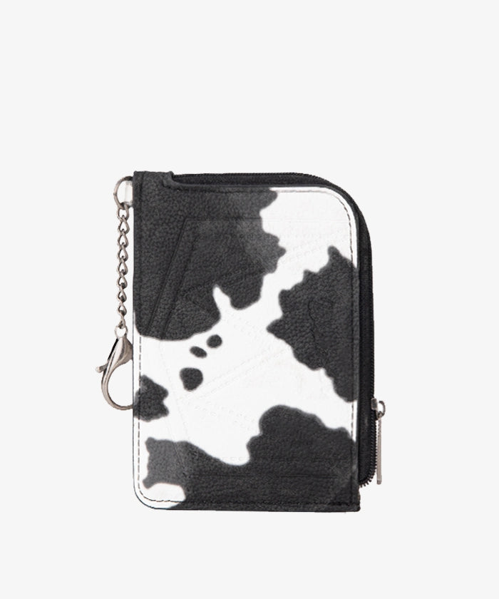 Wrangler Genuine Leather Cow Print Card Holder for Men & Women - Slim RFID Blocking Wallet for Credit Cards & ID - Perfect for Travel, Work, and Everyday Use