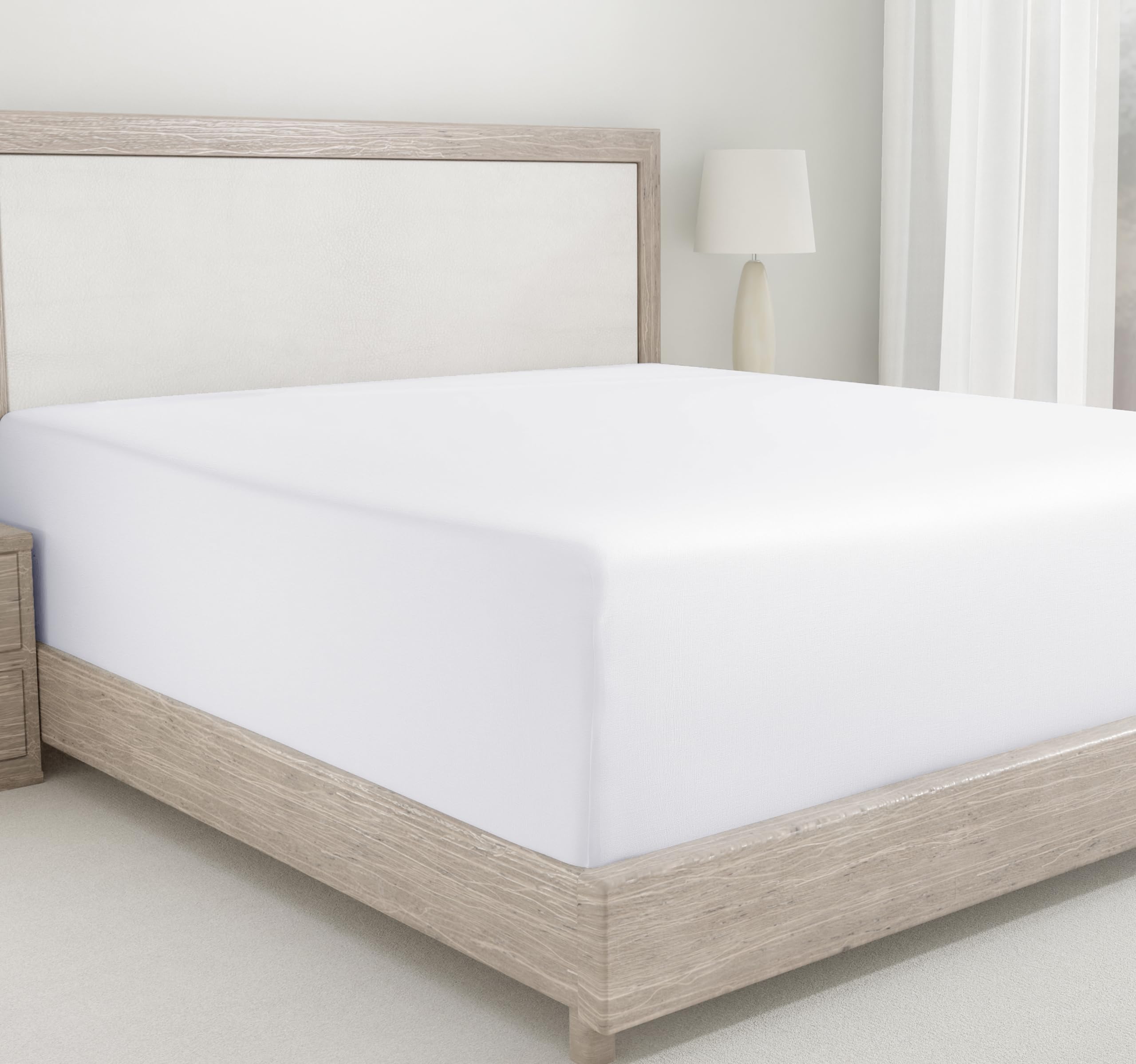 California Design Den King Size Fitted Sheet - 100% Cotton 400 Thread Count Sateen Weave, Deep Pocket 18