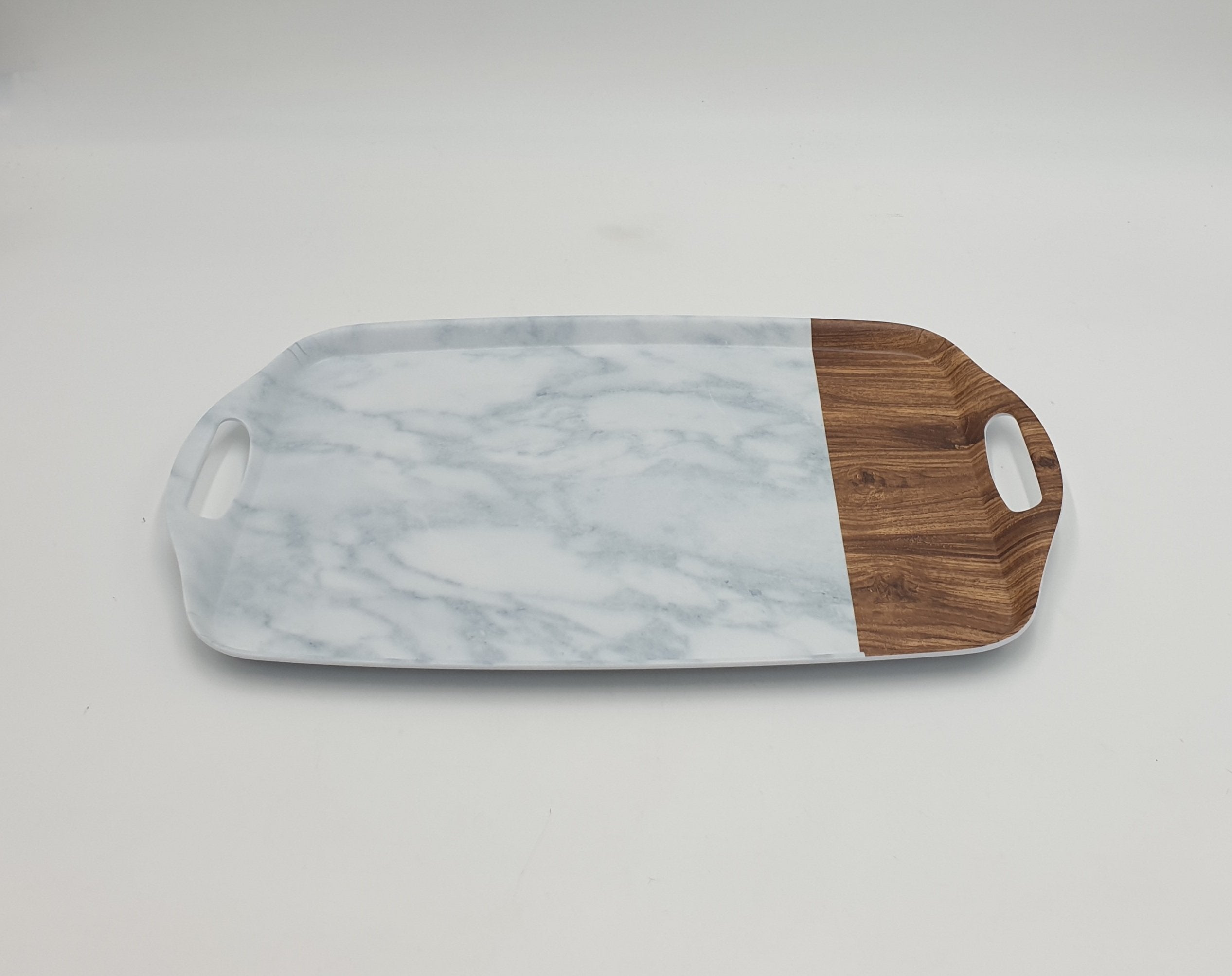 17-Inch Melamine Marble Tray - Durable & Stylish Serving Platter for Parties, Dining, and Home Decor