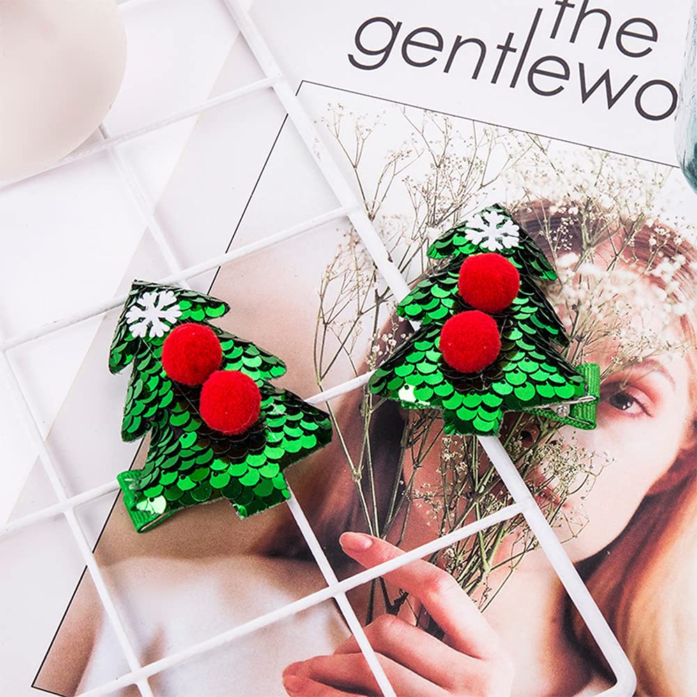 10 Pcs Cute Antler Christmas Hair Clips with Sequins - Festive Holiday Hair Accessories for Girls, Women, Kids - Perfect for Christmas Parties, School Events & Family Photos