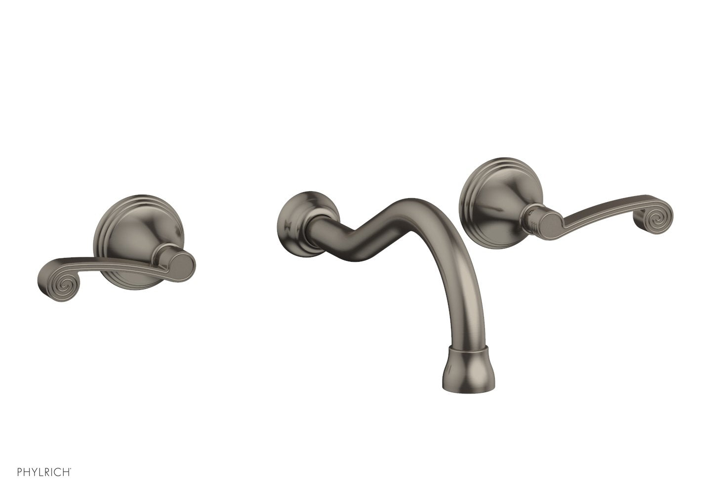 3RING Wall Lavatory Faucet Set with Curved Lever Handles - DWL206 - Perfect for Bathroom Sink, Powder Room and Guest Bath Installation