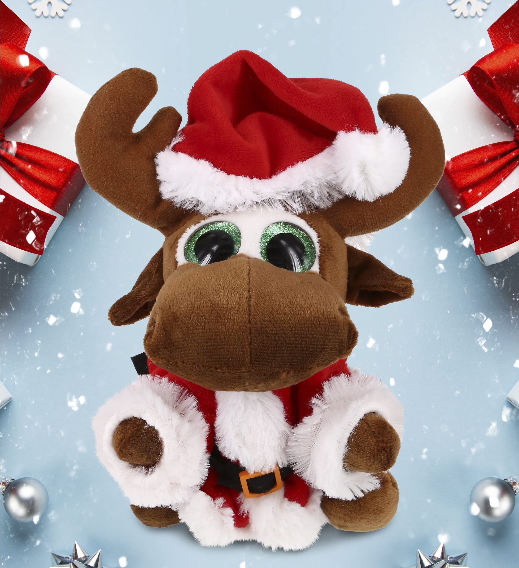 Super Soft DolliBu Santa Sparkle Eyes Moose Plush Toy - 6