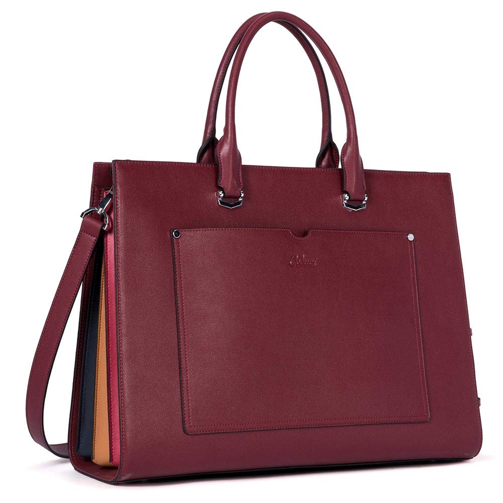 CLUCI Genuine Leather Laptop Briefcase for Women - 15.6 Inch Slim Professional Business Shoulder Bag - Perfect for Office, Work, Travel & Business Meetings