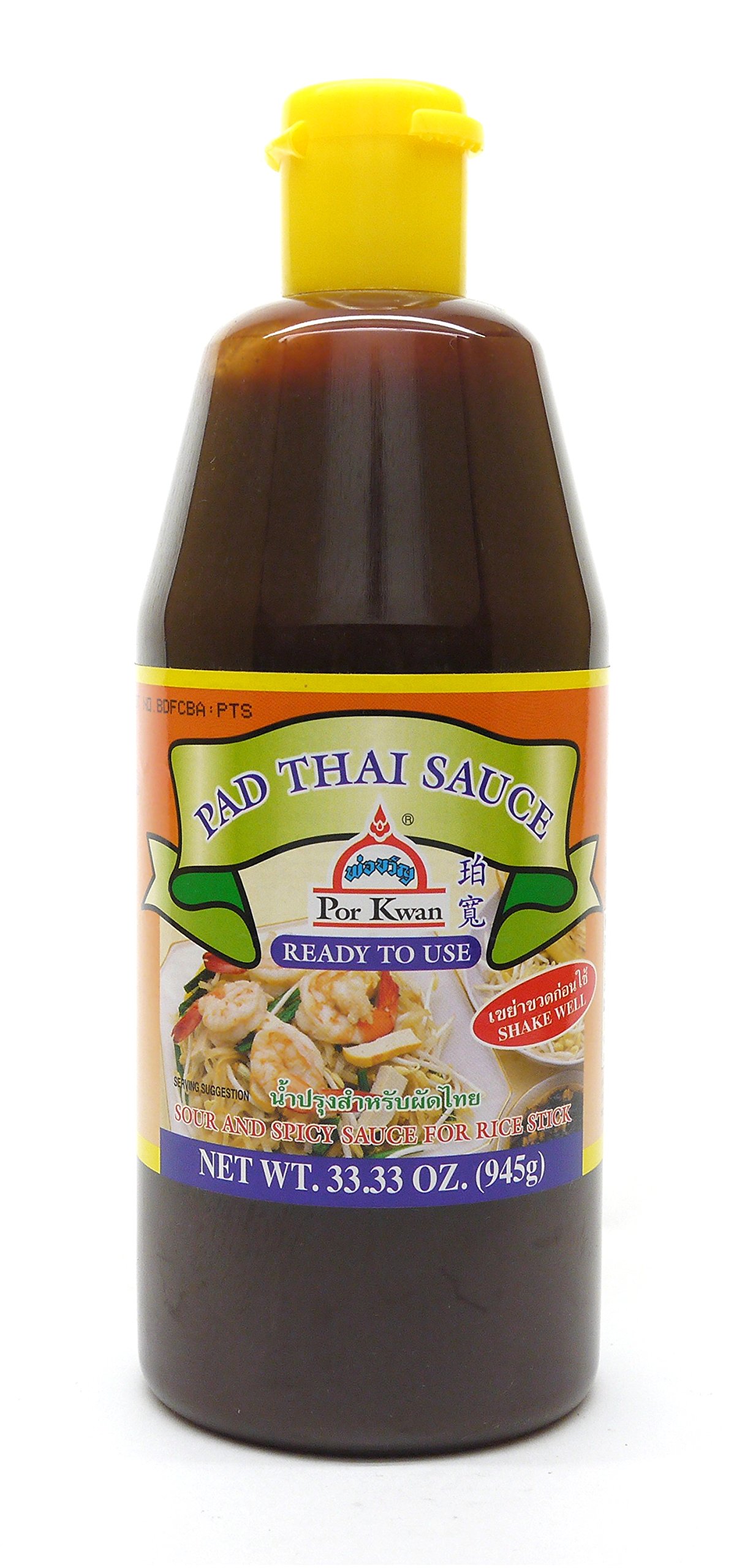 Authentic Por Kwan Pad Thai Sauce - Sour & Spicy Thai Stir-Fry Sauce for Rice Noodles (33 oz) | Perfect for Home Cooking, Asian Cuisine & Meal Prep