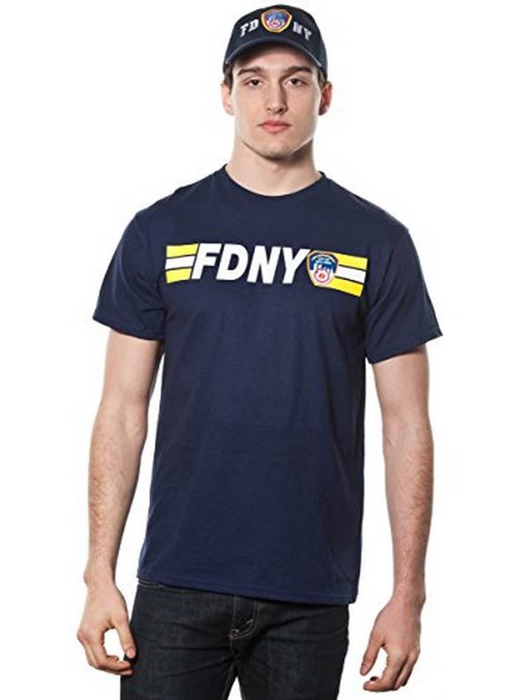 FDNY Adult Navy Keep Back 200 Feet T-Shirt - Firefighter Inspired Casual Tee for Everyday Wear & Fire Safety Awareness