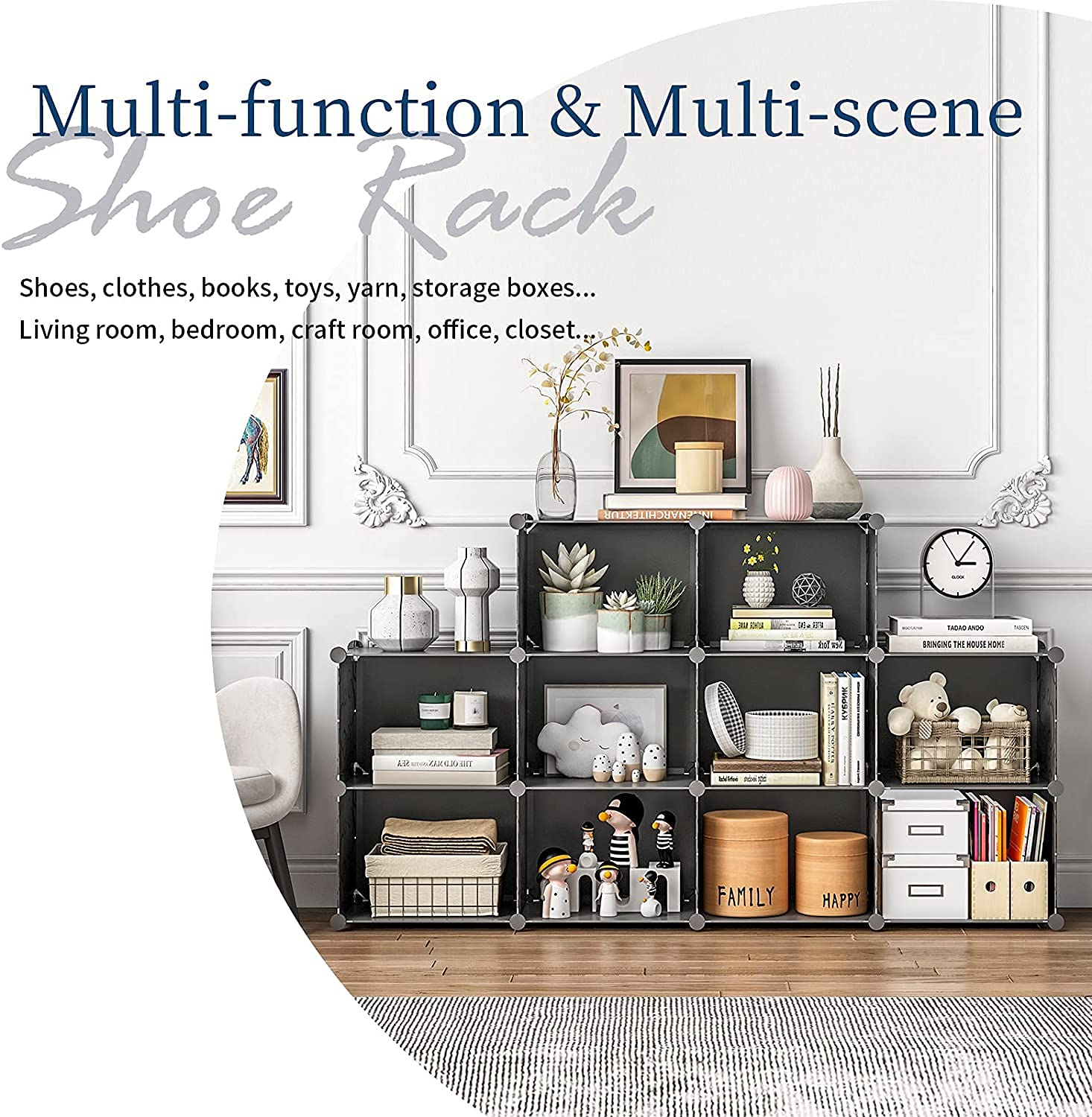 Aeitc 96 Pairs Expandable Shoe Rack Organizer - Space Saving Stackable Shoe Storage Cabinet with Hooks & Side Shelf for Entryway, Closet, Bedroom - White Door Shoe Shelf for Small Spaces & Home Organization