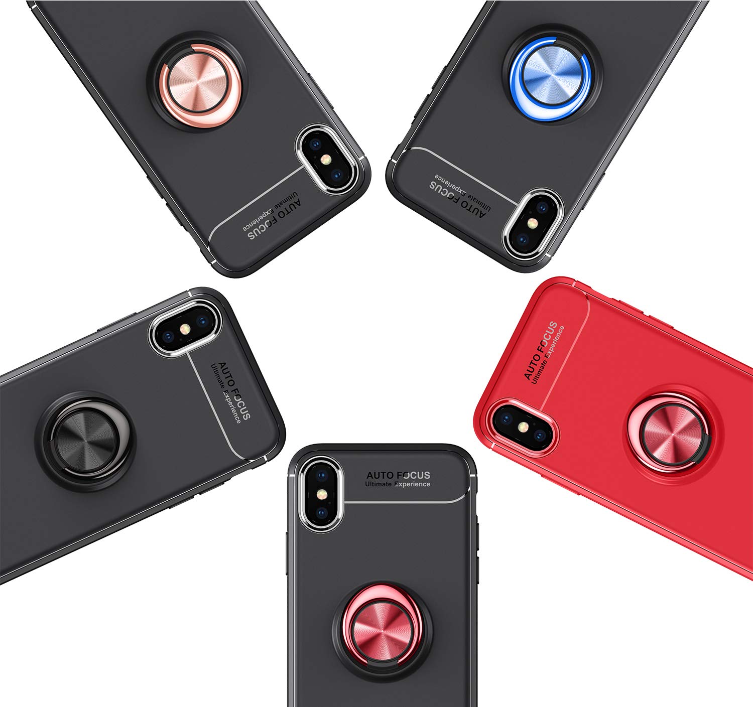 360° Rotating Magnetic Phone Case for iPhone X - Slim Soft TPU Cover with Metal Plate for Car Mount | Perfect for Driving, Gaming & Hands-Free Use