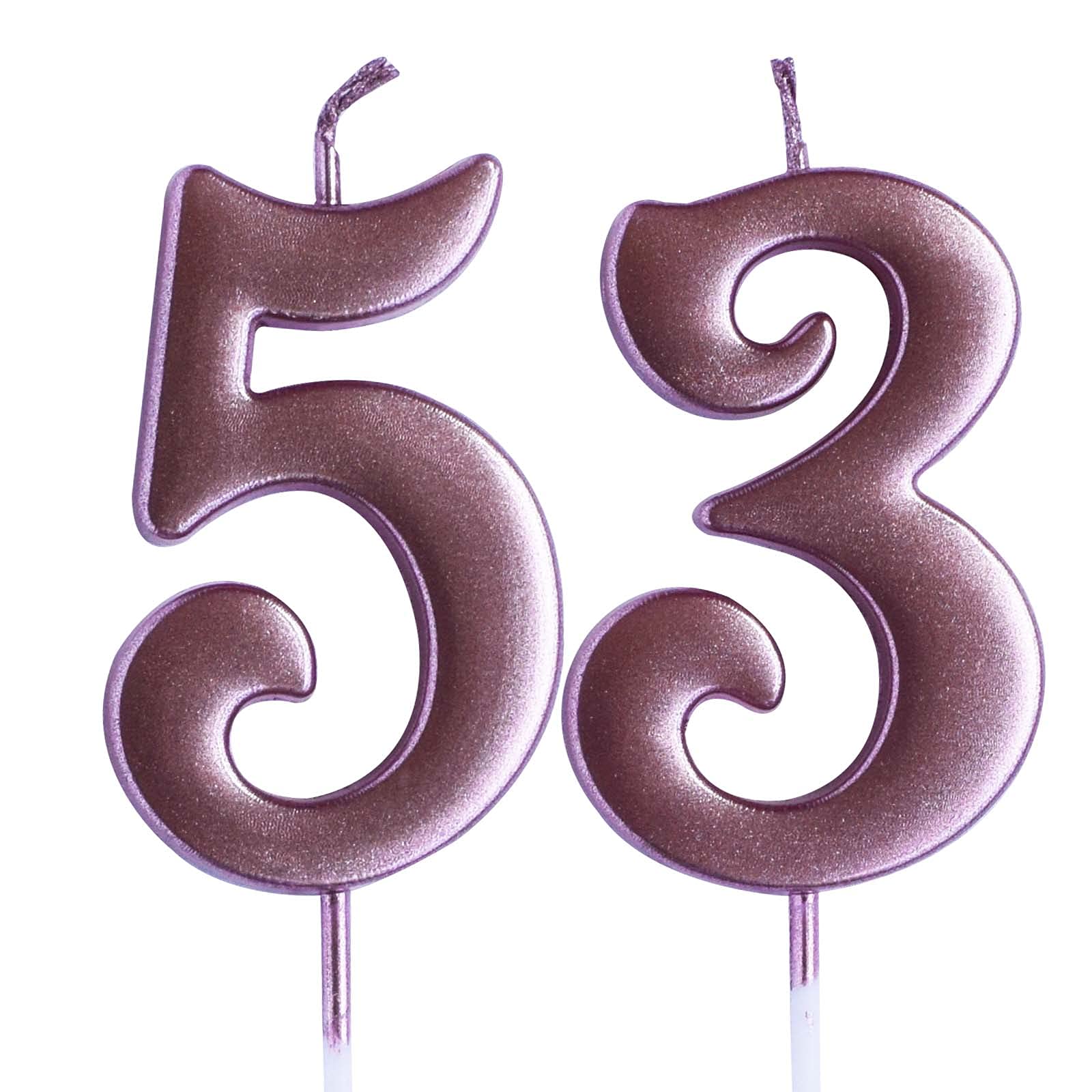 53rd Birthday Candle - Elegant Rose Design Cake Topper for Women & Men | Perfect for Birthday Party Decorations & Celebration Supplies | Ideal for Milestone Birthdays, Anniversaries & Special Occasions