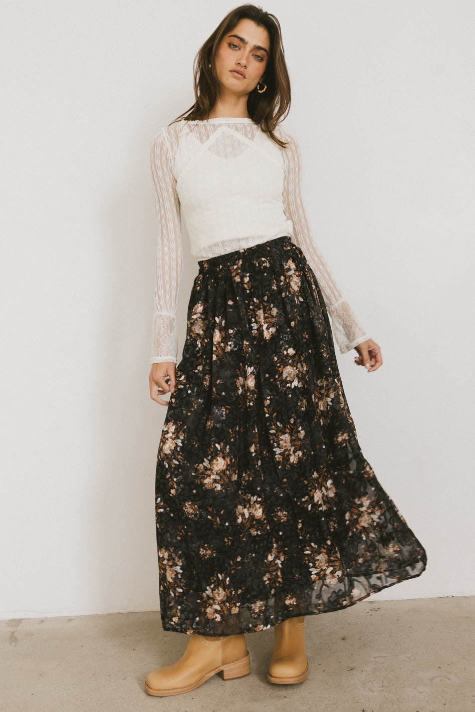 Llara Floral Maxi Skirt for Women - Elegant Long Flowy Summer Skirt with Floral Print | Perfect for Beach, Vacation, and Boho Outfits