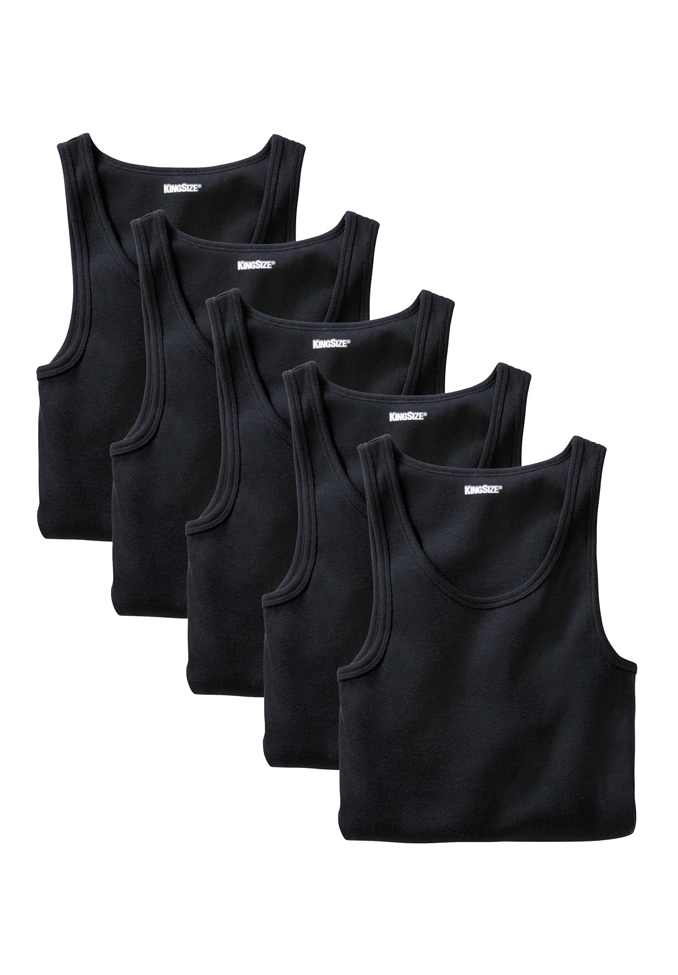 KingSize Men's Big & Tall Cotton Tank Undershirt 3-Pack - Soft Breathable Sleeveless Shirts for Summer, Workout & Layering Comfort