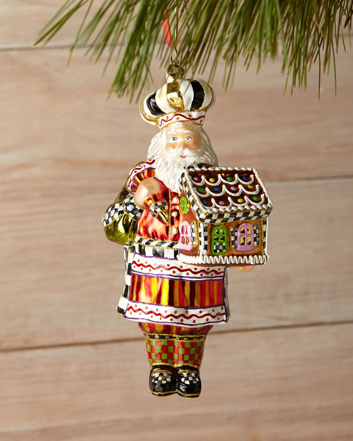 Festive Santa Ornament for Christmas Tree - Multi-Color Candy Cottage Holiday Decor (Perfect for Home, Office & Gift Giving)