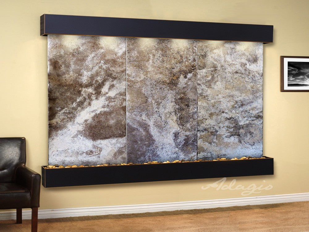 Adagio Solitude River Square Blackened Copper Magnifico Travertine SRS1508 - Elegant Bathroom & Kitchen Floor Tile for Modern Home Decor