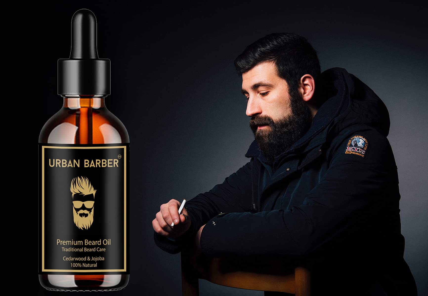 Premium 100% Natural Beard Growth Oil with Cedarwood & Jojoba - 30ml Organic Hair Oil for Men - SLS & Paraben Free - Stimulates Facial Hair Growth - Perfect for Daily Grooming & Styling Routine