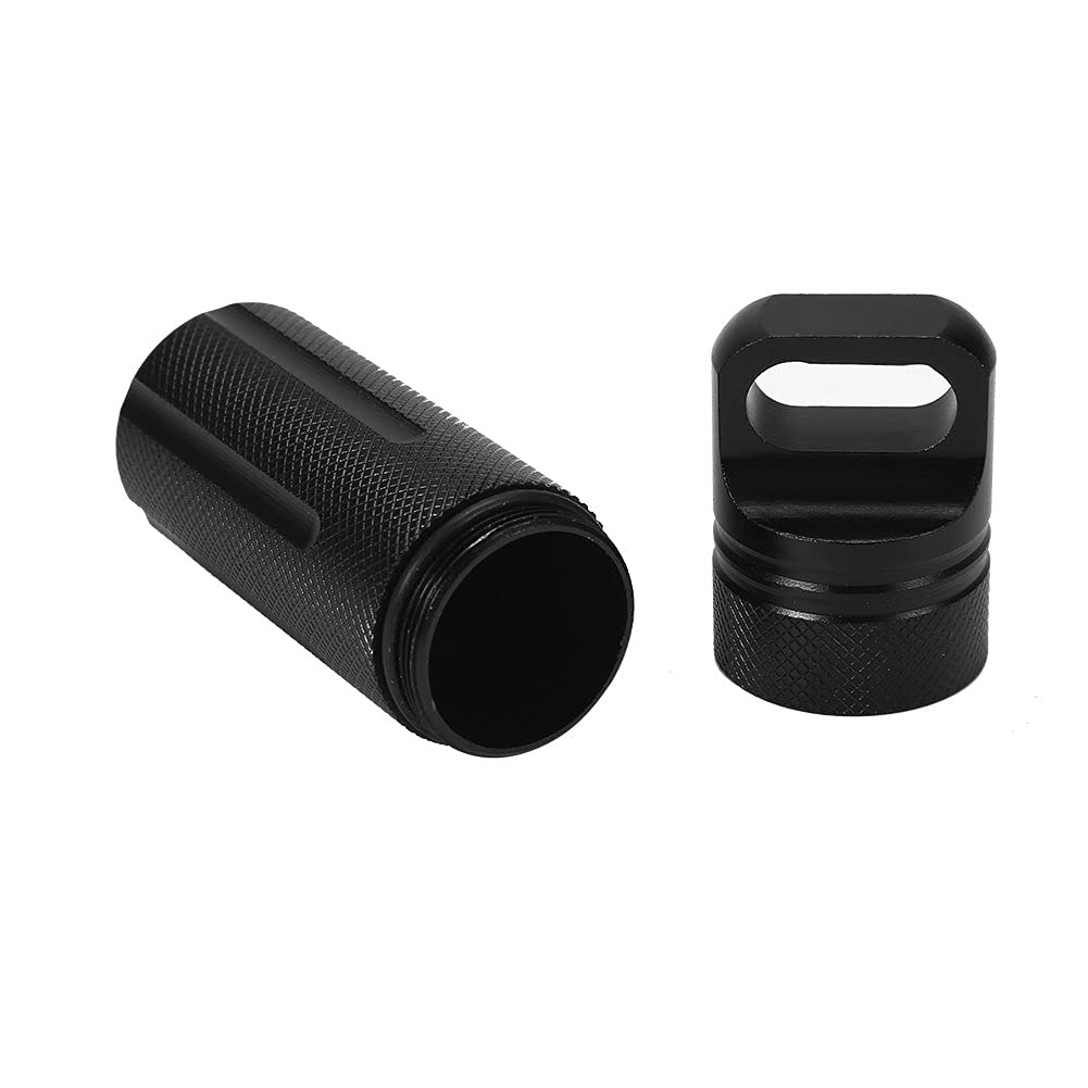Waterproof Airtight Keychain Container - Compact Storage Case for Outdoor Essentials, Travel & Camping Gear - Portable Dry Box for Men & Women (Black) - Perfect for Hiking, Backpacking & Emergency Kits