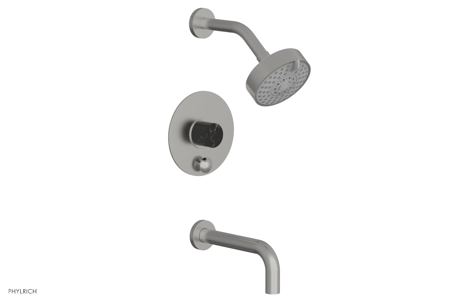 BASIC II Pressure Balance Tub and Shower Set - Black Marble Finish, 230 28 Series | Perfect for Modern Bathroom Renovations & Spa-Like Showers