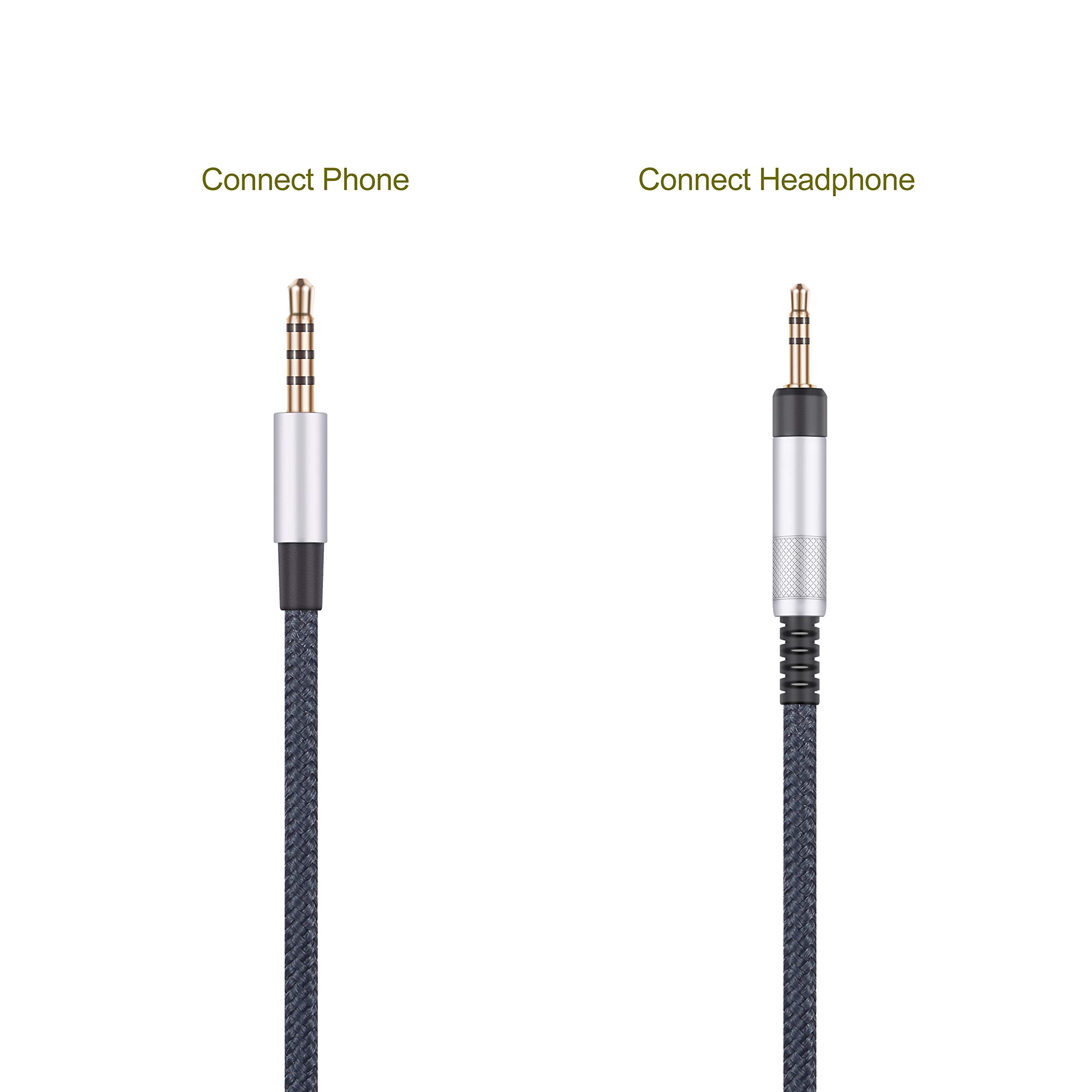 Bose 700 QC25 QC35 QC35II Replacement Audio Cable with In-Line Mic & Volume Control - Compatible with iPhone & Smartphones - Perfect for Travel, Workouts & Commuting