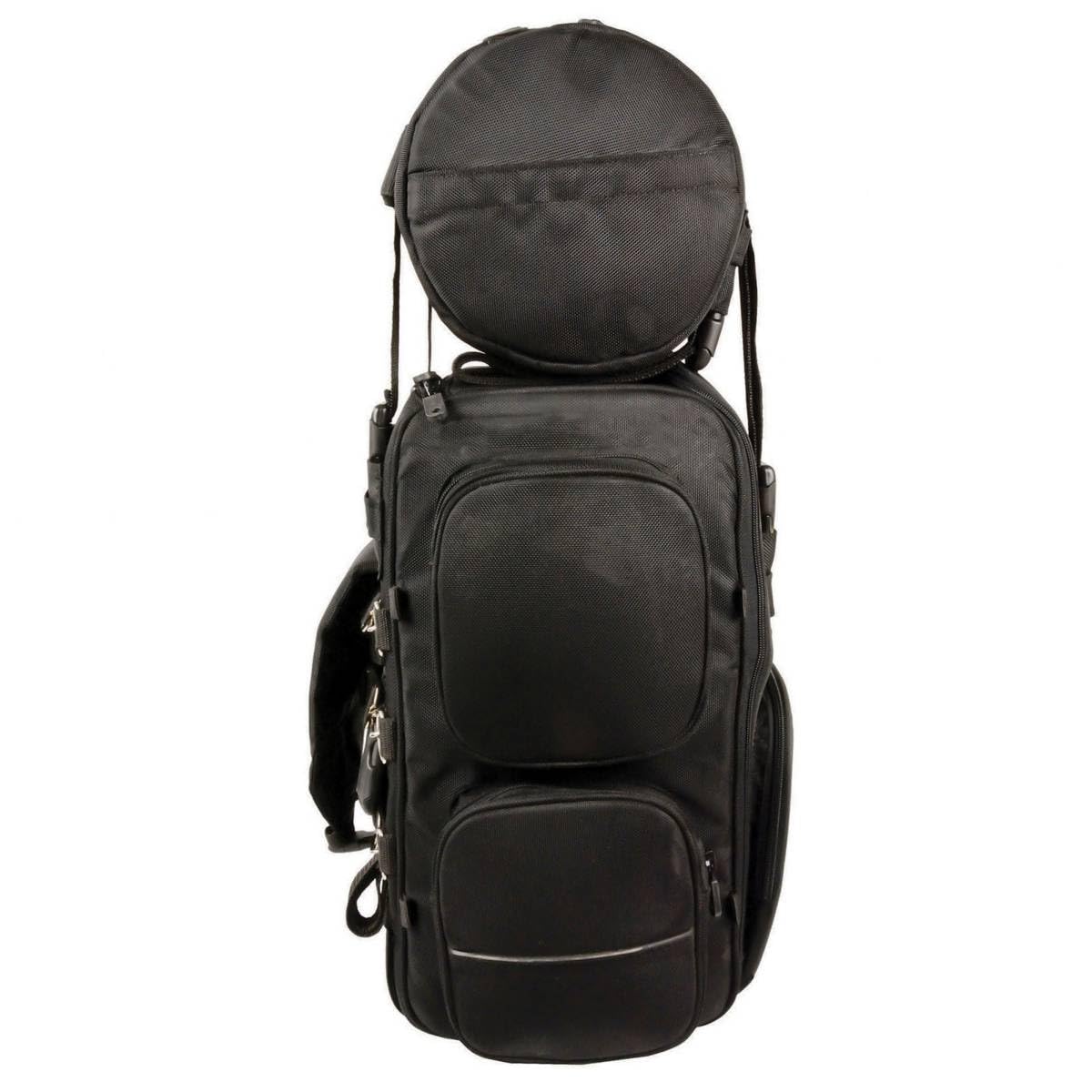 Milwaukee Leather SH680 Large Black Textile Motorcycle Sissy Bar Travel Bag - Durable Storage for Road Trips & Cruising - Fits Harley, Honda, Yamaha & More