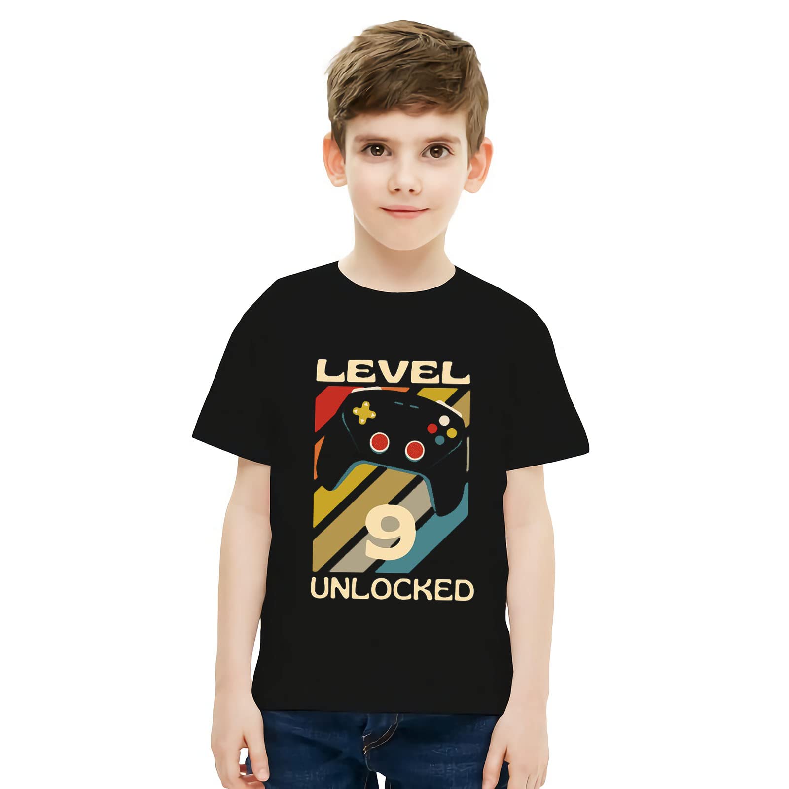 9T & 11T Birthday Boys T-Shirt - Level Unlocked Gamer Tee - Youth Short Sleeve Graphic Top for Boys - Perfect for Gaming Parties & Birthday Gifts
