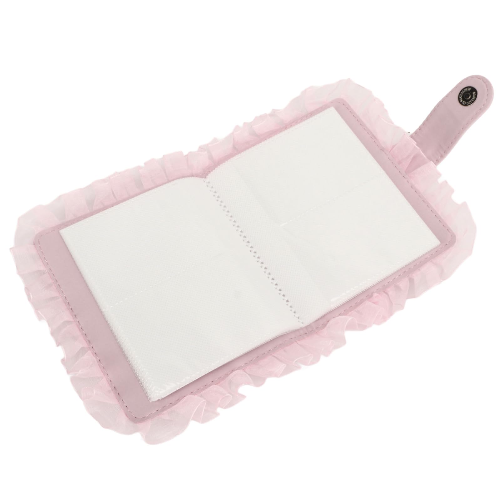 Mini Film Photo Album Book - 64 Pockets for Mini 12/11/9/8 Camera, Universal Photo Holder with Transparent Pages, Leather Cover & Lace Design - Perfect Gift for Weddings, Baby Photos & Travel Memories (Pink)