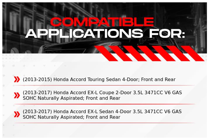 R1 Concepts Complete Front & Rear Brake Kit with Ceramic Pads & Rotors for 2013-2017 Honda Accord | Premium Braking Performance | Perfect for Daily Commuting & Highway Driving