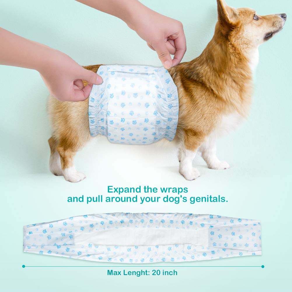 **Dog Diapers for Small Dogs - 52 Pack Absorbent Belly Bands with Leak Protection for Excitement, Incontinence & Marking | Perfect for House Training, Travel & Senior Dogs**