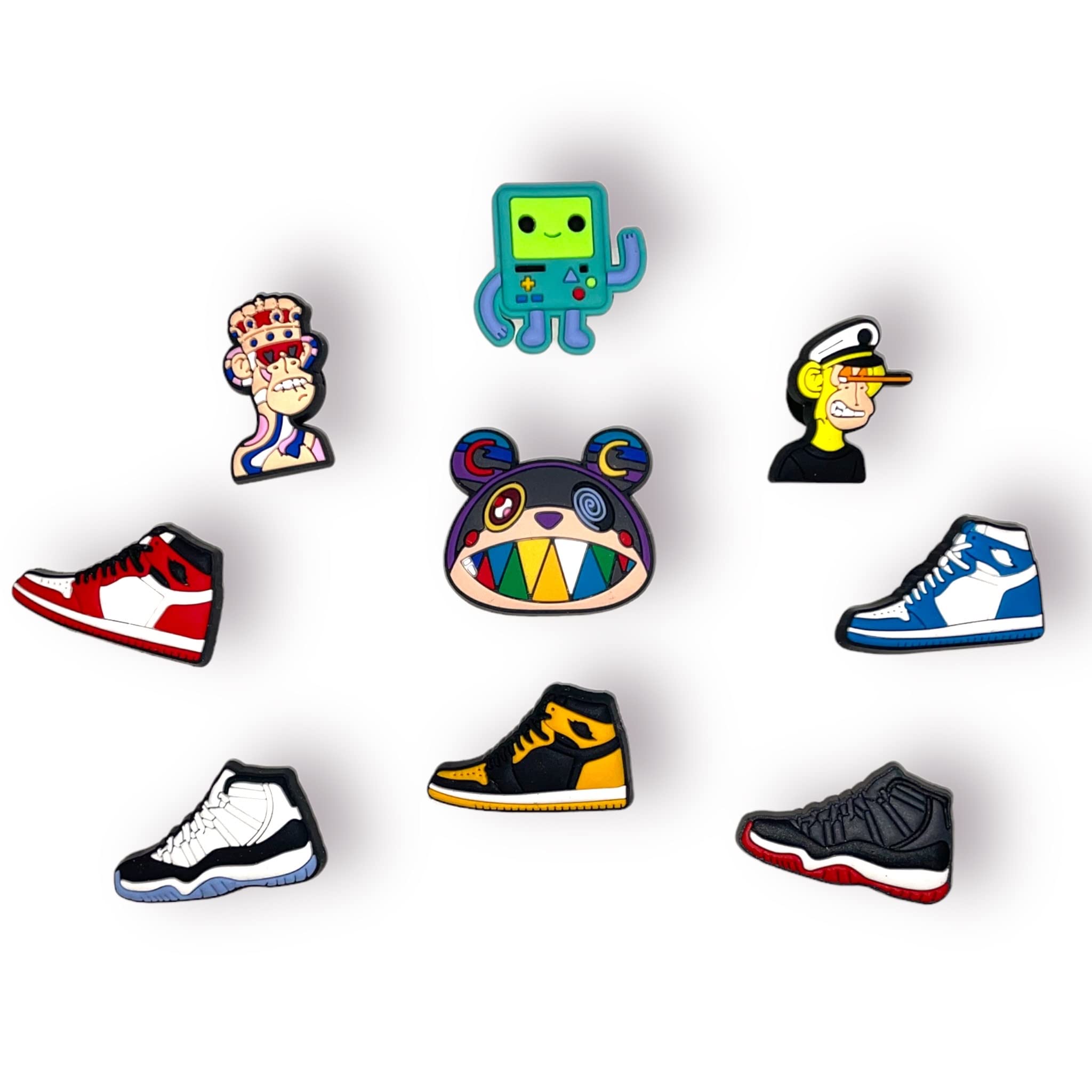 9-Piece Hype Beast Supreme Sneaker Croc Shoe Charm Set | Stylish Shoe Decorations for Boys & Girls | Perfect for Sneakerheads & Gift Giving | Enhance Your Crocs, Sneakers & Backpacks