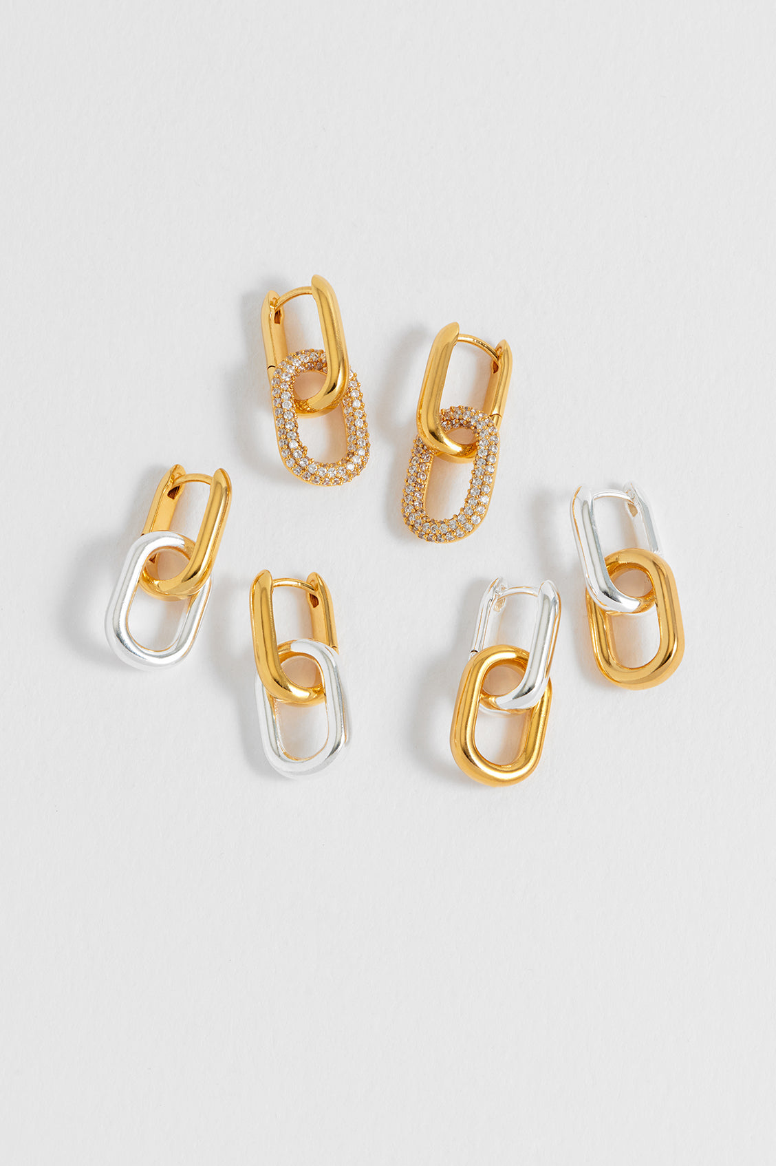 Mixed Link Hoops - Trendy Gold & Silver Chain Hoop Earrings for Women | Perfect for Casual, Office & Party Wear