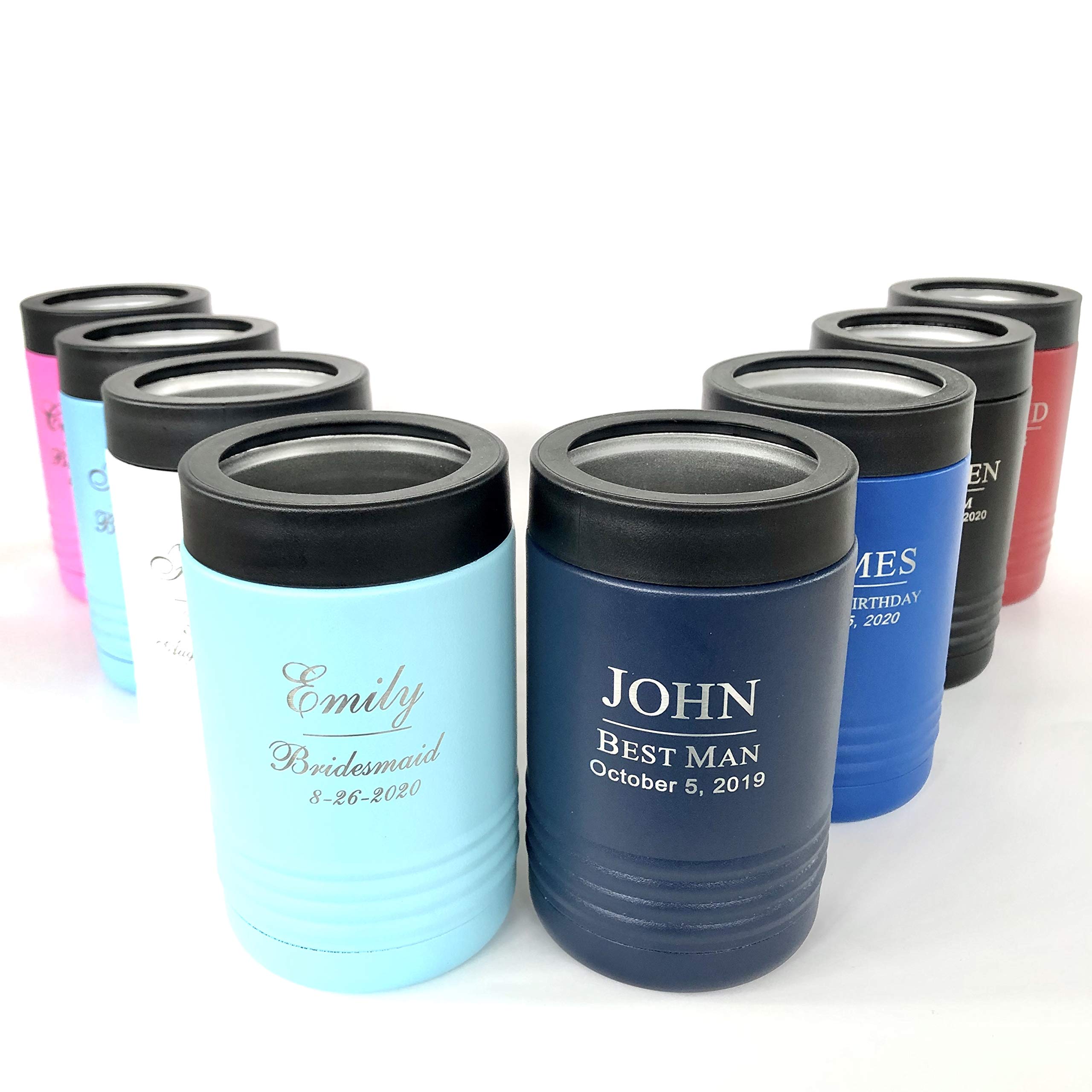 Personalized Insulated Can Cooler - Red for Outdoor & Parties