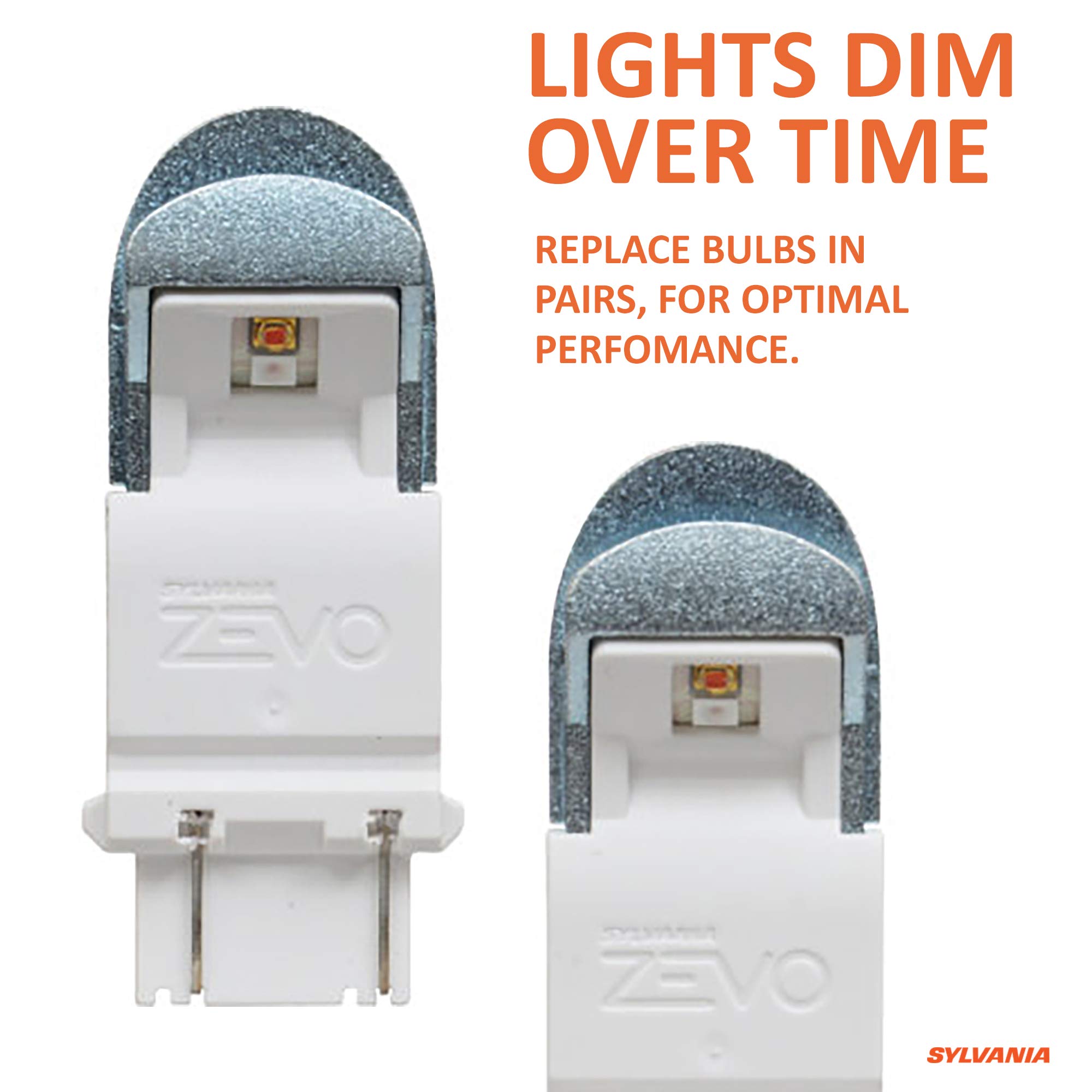 SYLVANIA 3156 ZEVO LED Amber Bulb - 2 Pack for Park & Turn Lights