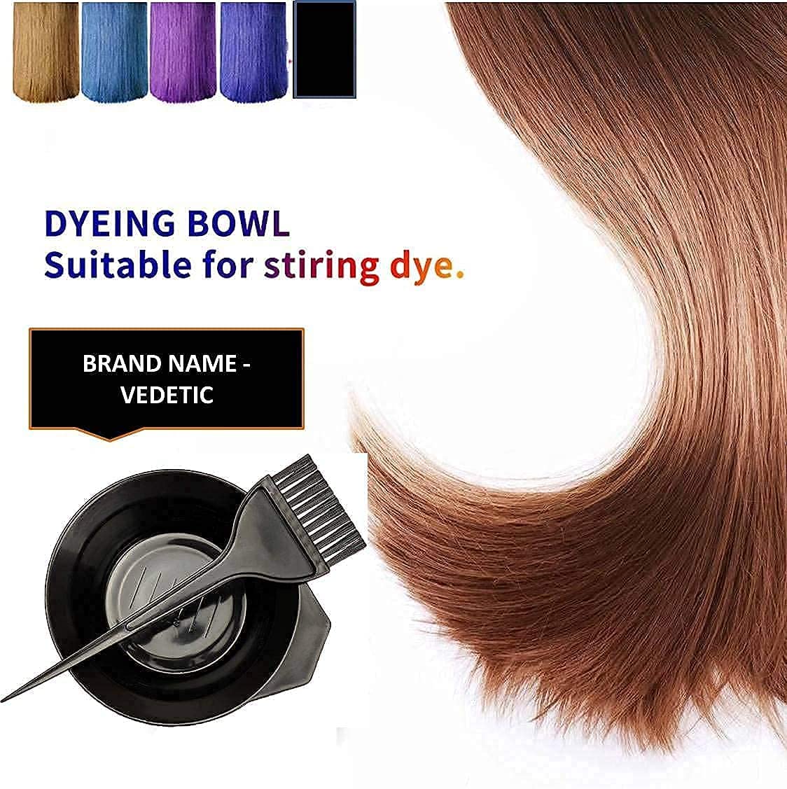 HARU MALL Professional Hair Dye Brush & Mixing Bowl Kit - Black (1 Bowl + 1 Brush) for Salon-Quality At-Home Hair Coloring, Highlights & Root Touch-Ups