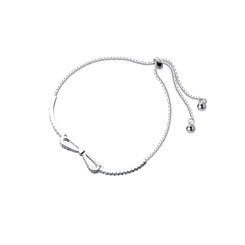 Elegant Minimalist Bow Pull Bracelet for Women - Dainty Adjustable Fashion Jewelry for Everyday Wear, Parties & Gifts