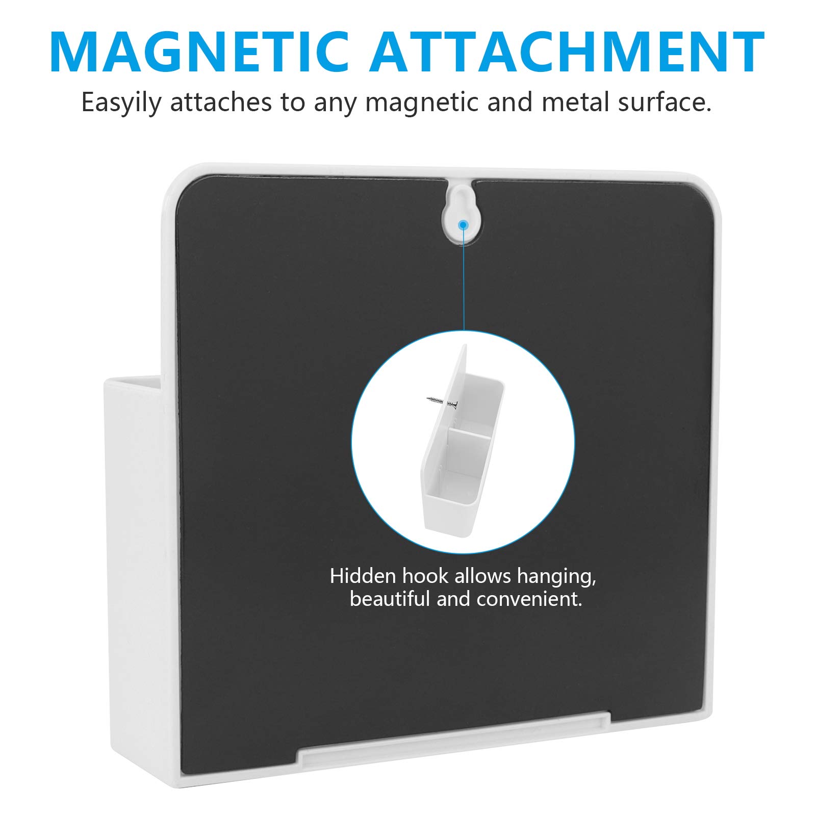 White Magnetic Pencil Holder - Strong Magnet Pencil Cup Organizer for Whiteboard, Refrigerator & Locker - Perfect for School, Office & Home Organization (Markers, Pens & Office Supplies Storage)