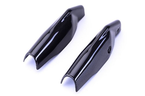 Bestem Carbon Fiber Fork Covers for Ducati Hypermotard 796 & 1100 - Plain Weave Design | Motorcycle Accessories for Enhanced Style & Protection | Perfect for Street Riding & Custom Bike Builds