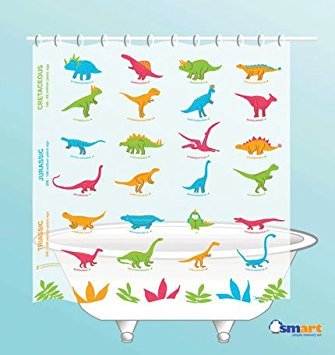Dinosaurs Shower Curtain - Waterproof EVA Vinyl Bathroom Decor for Kids & Dino Lovers - Perfect for Themed Bathrooms, Kids' Rooms, and Dinosaur Birthday Parties