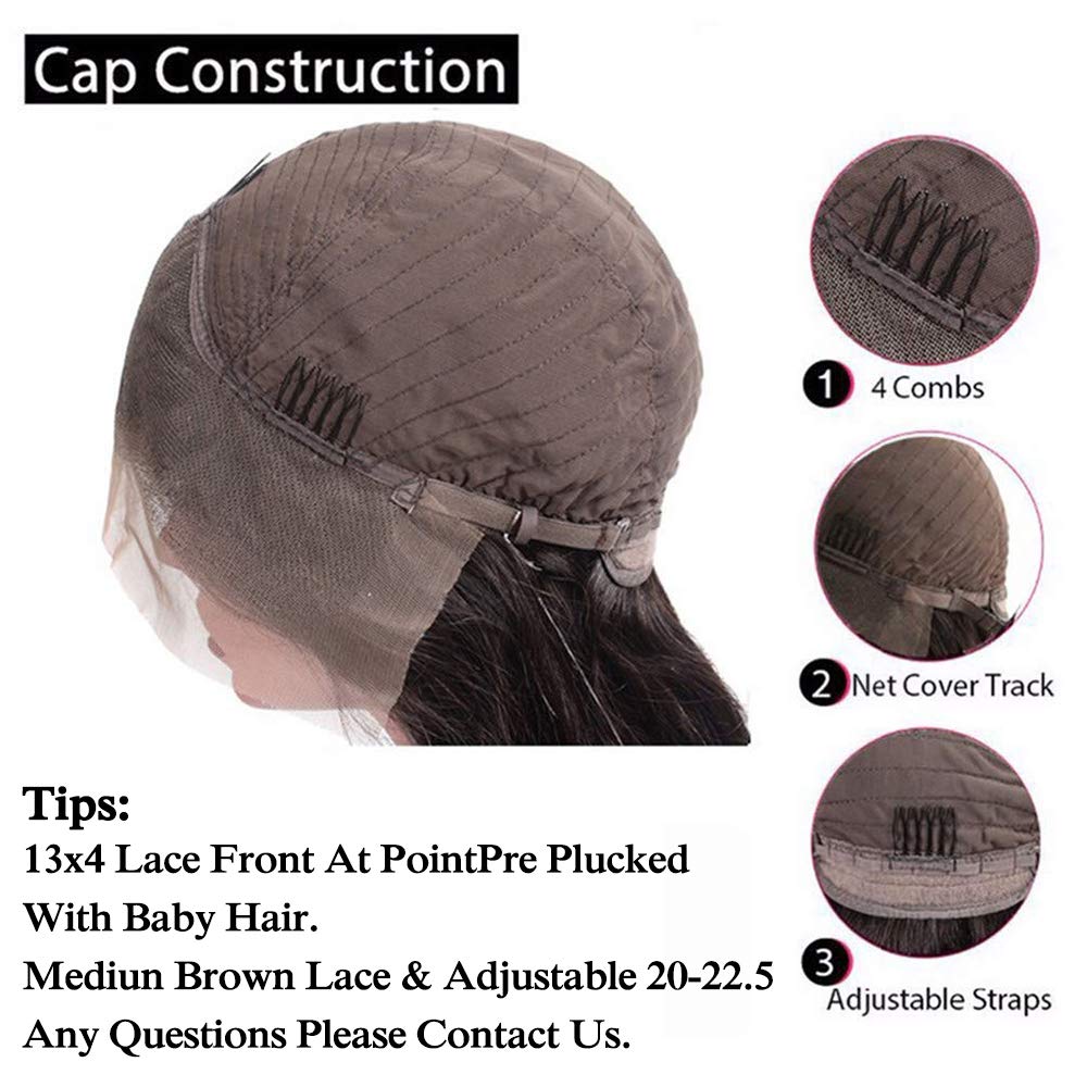 Glueless Deep Wave Lace Frontal Wig - 9A Brazilian Virgin Human Hair with Baby Hair | 18 Inch Water Wave Lace Front Wigs for Black Women | Perfect for Daily Wear, Special Occasions & Protective Styling