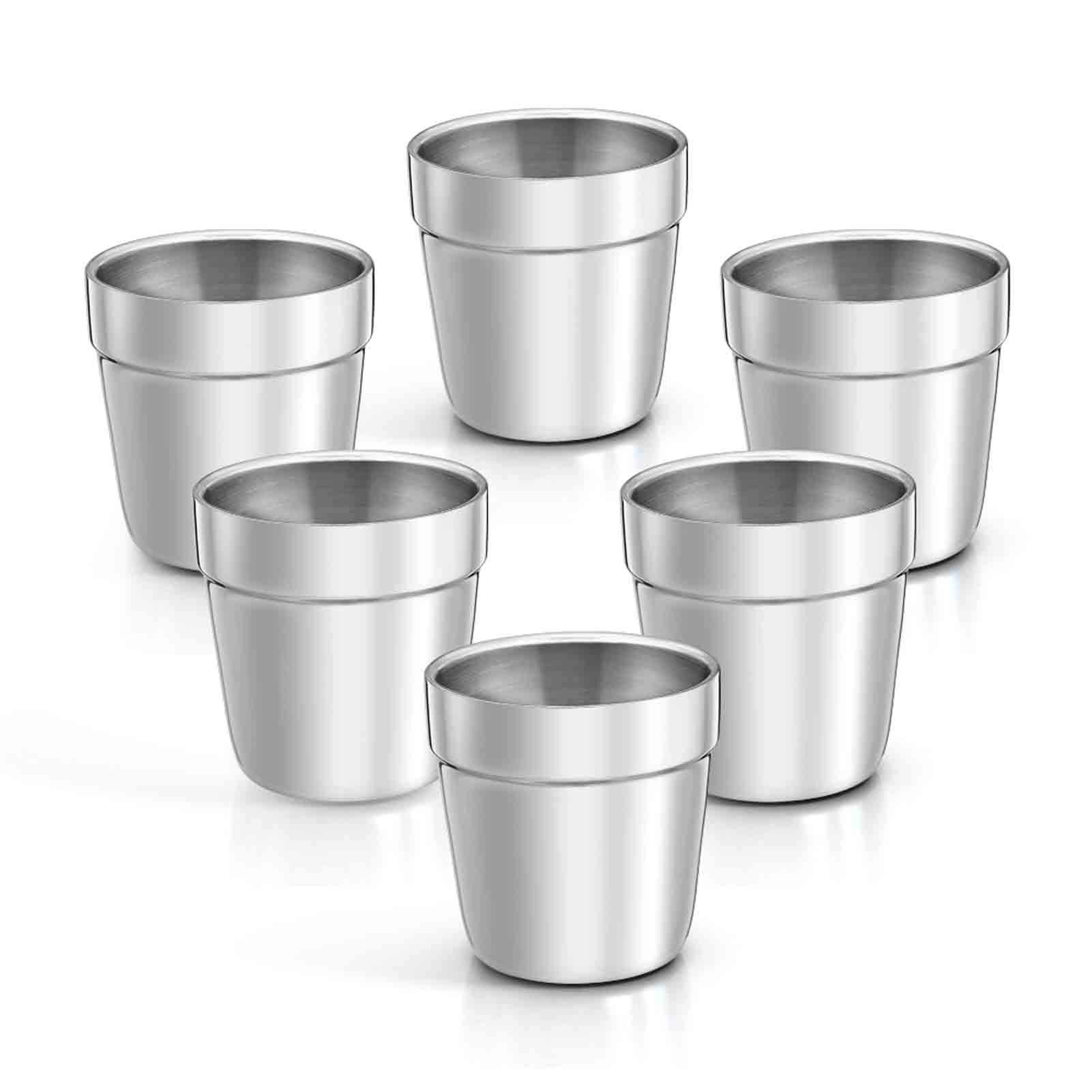TeamFar 6 oz Insulated Stainless Steel Toddler Cups - Double Walled, Dishwasher Safe, BPA-Free Kids Drinking Mugs for Preschoolers, Daycare, Travel & Camping - Set of 6 (Blue/Green/Pink)