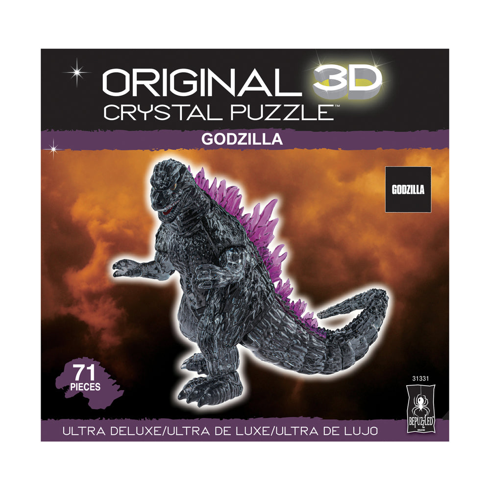 BePuzzled 3D Crystal Godzilla Puzzle - 71 Piece Collectible Model Kit for Adults & Teens - Perfect for Home Decor, Gift Giving & Movie Lovers