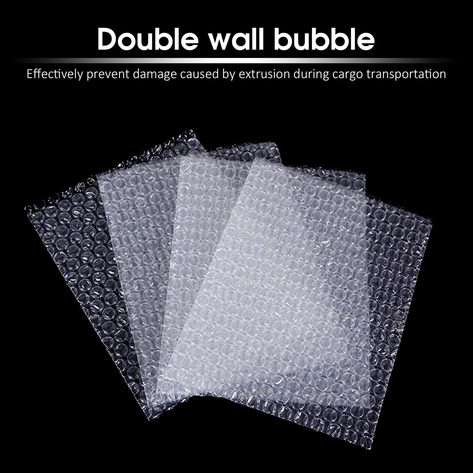 50 Pcs 6''x8'' Clear Bubble Pouch Wraps - Double Walled Cushioning Bags for Shipping, Packing, Storage & Moving | Perfect for Ecommerce, Fragile Items & Home Organization