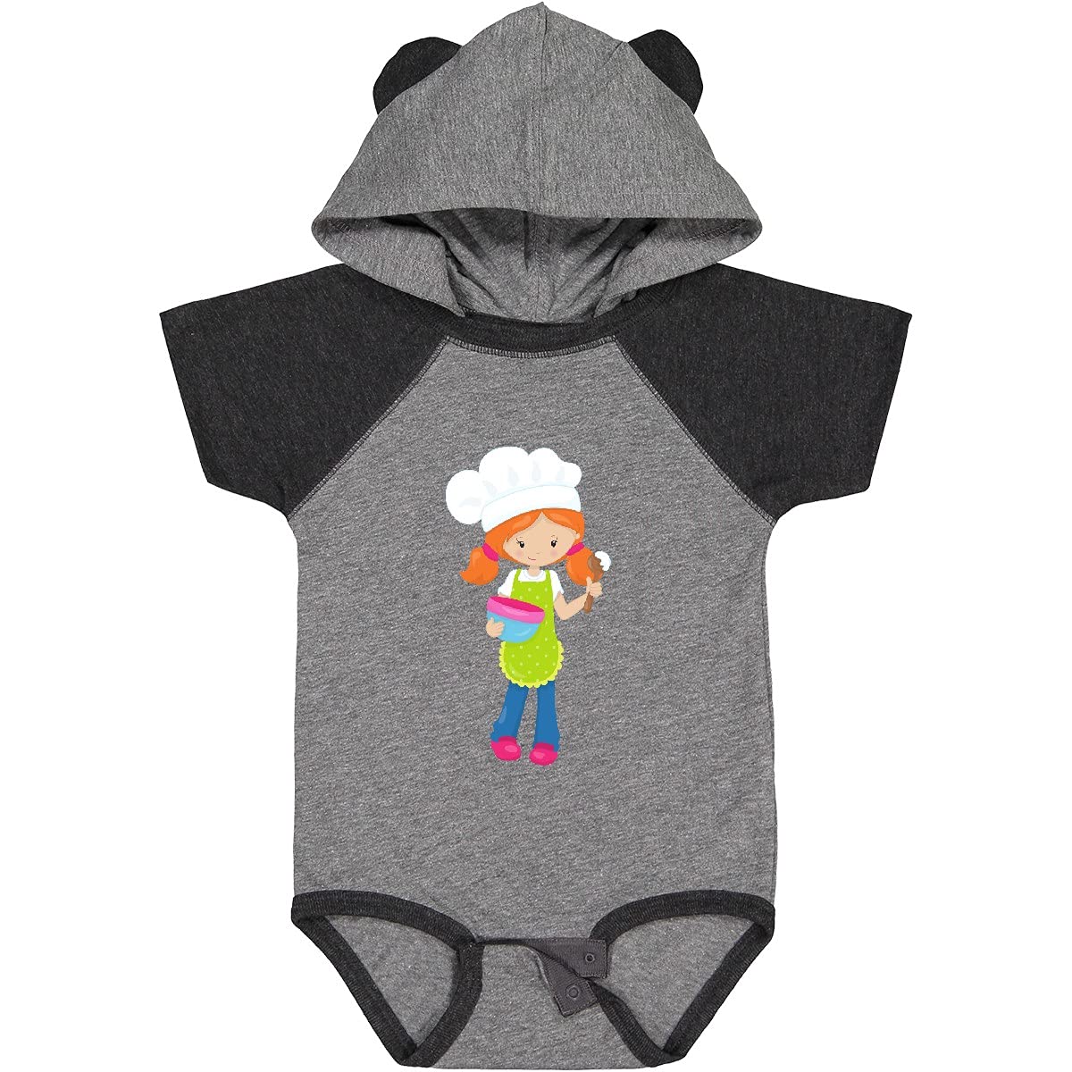 Inktastic Cute Orange Hair Baby Baker Bodysuit - Adorable Baking-Themed Outfit for Infants & Toddlers - Perfect for Baking Parties, Photo Shoots & Everyday Wear