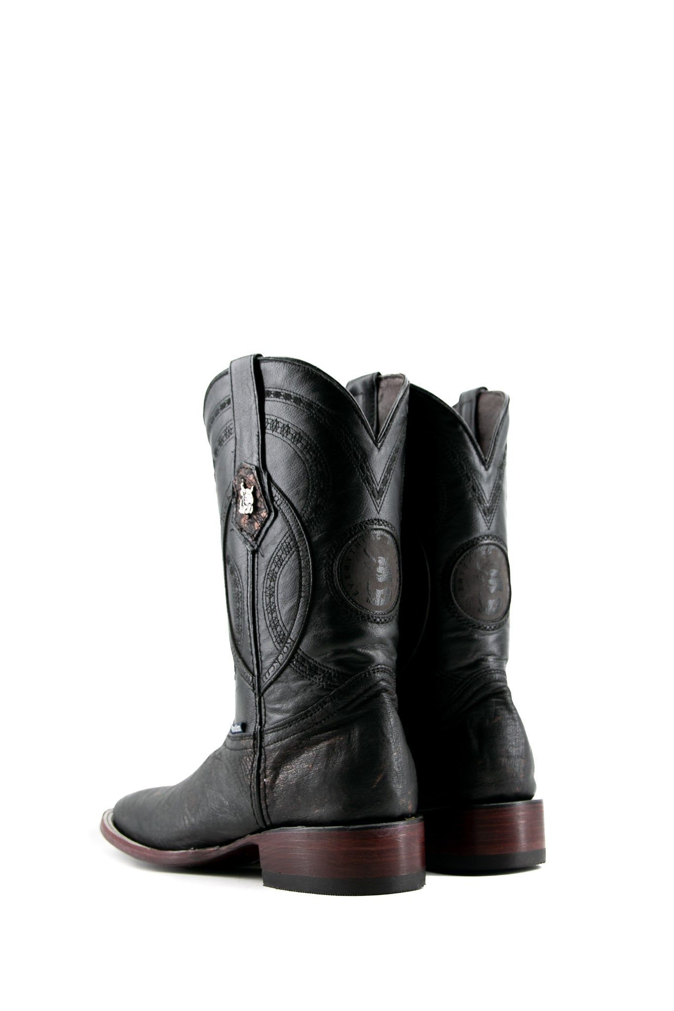 Premium Smooth Ostrich Leather Square Toe Cowboy Boots for Men - Western Style Riding Boots with Exotic Skin - Perfect for Rodeo, Country Music Festivals & Western Fashion