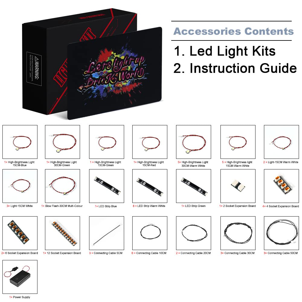 BrickBling LED Light Kit for Lego 10316 Rivendell Set - Compatible with Lord of The Rings Lego Building Blocks (Lights Only, No Model Included) - Perfect for Lego Display, Night Light & Home Decor
