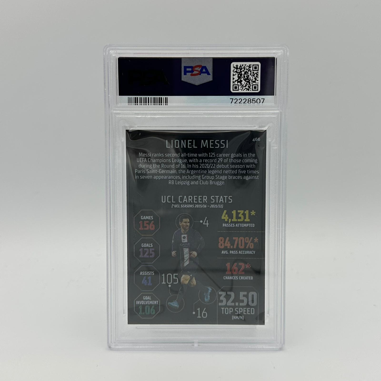 PSA 10 Lionel Messi #466 Black Edge Edition Soccer Trading Card - Perfect for Collectors, Investors & Football Fans - Display in Home, Office or Sports Memorabilia Collections